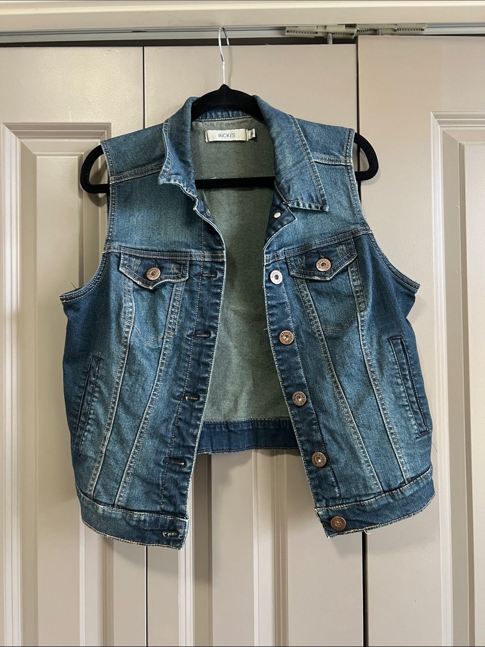 Ricki's Blue Denim Vest with Button Front
